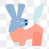 PNG Rabbit art painting cartoon. AI generated Image by rawpixel.