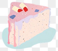 PNG 1 piece of cake dessert cartoon drawing. AI generated Image by rawpixel.