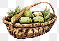 PNG  Fresh dates basket wicker fruit. AI generated Image by rawpixel.
