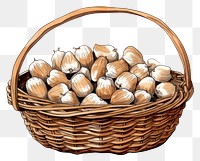 PNG  Fresh dates basket wicker sketch. AI generated Image by rawpixel.