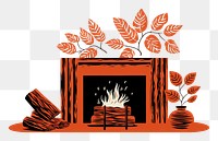 PNG  Cozy fireplace hearth wood creativity. AI generated Image by rawpixel.