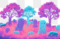 PNG Old cemetery outdoors nature purple. AI generated Image by rawpixel.