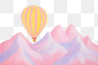 PNG Balloon backgrounds mountain painting. AI generated Image by rawpixel.