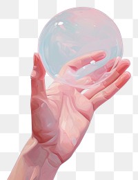 PNG A hand holding soap bubble transparent circle finger. AI generated Image by rawpixel.