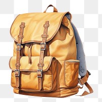 PNG Bagpack school backpack white background suitcase. 