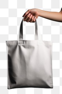 PNG Canvas tote bag handbag white black background. AI generated Image by rawpixel.