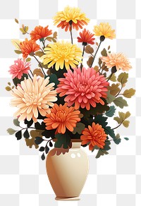 PNG Chrysanthemum bouquet vase chrysanths flower. AI generated Image by rawpixel.