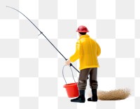 PNG Man fishing cleaning white background cleanliness. AI generated Image by rawpixel.