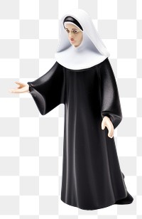 PNG Nun figurine adult white background. 