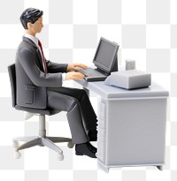 PNG Business man using computer furniture sitting laptop. AI generated Image by rawpixel.