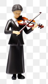 PNG Female playing violin figurine adult white background. AI generated Image by rawpixel.