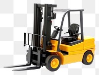 PNG Forklift white background delivering equipment. AI generated Image by rawpixel.