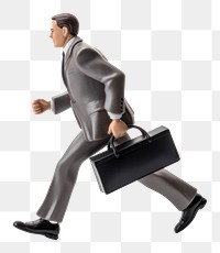 PNG Business man in hurry briefcase adult bag. AI generated Image by rawpixel.