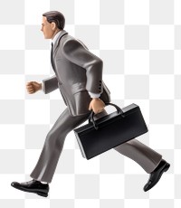 PNG Business man in hurry briefcase adult bag. 