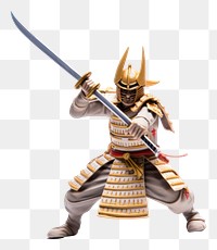PNG Samurai holding a sword white background representation headwear. AI generated Image by rawpixel.