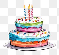 PNG Illustration of birthday cake dessert icing food. AI generated Image by rawpixel.