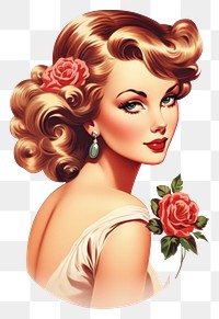 PNG Girl flower adult rose. AI generated Image by rawpixel.