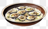 PNG Abalone porridge dish seafood oyster plate. AI generated Image by rawpixel.