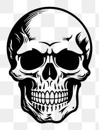 PNG Skull creativity monochrome cartoon. AI generated Image by rawpixel.