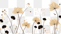 PNG Black and gold minimal dried flowers illustrations pattern backgrounds plant. AI generated Image by rawpixel.