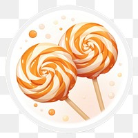 PNG Caramel candy lollipop plate food. AI generated Image by rawpixel.
