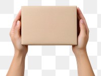 PNG Hand holding deliverly box cardboard accessories accessory. AI generated Image by rawpixel.