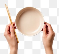 PNG Hands hoding chopsticks with bowl food tableware crockery. 