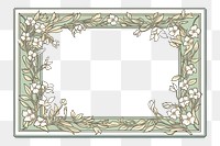PNG Jasmine flower pattern frame art. AI generated Image by rawpixel.