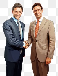 PNG  2 business men shaking hand blazer adult togetherness. AI generated Image by rawpixel.