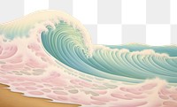 PNG Painting of wave border nature ocean sea. AI generated Image by rawpixel.