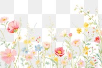 PNG Painting of colorful flowers border backgrounds pattern plant. AI generated Image by rawpixel.
