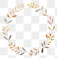 PNG Little autumn leaves circle border pattern embroidery celebration. AI generated Image by rawpixel.