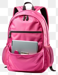 PNG Pink Backpack backpack pink bag. AI generated Image by rawpixel.