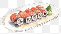PNG Sushi sketch plate food. AI generated Image by rawpixel.