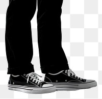 PNG Person in black pants and black and white sneakers flooring footwear shoe. 