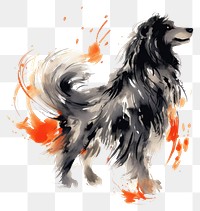 PNG Dog chinese zodiac painting mammal animal. AI generated Image by rawpixel.