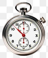 PNG Analog metal stopwatch white background wristwatch technology. AI generated Image by rawpixel.