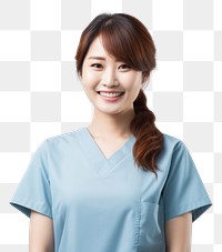PNG  Asian nurse adult stethoscope hairstyle. AI generated Image by rawpixel.