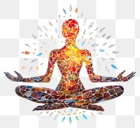 PNG Yoga spirituality art white background. AI generated Image by rawpixel.