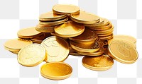 PNG Golden coins money white background accessories. AI generated Image by rawpixel.