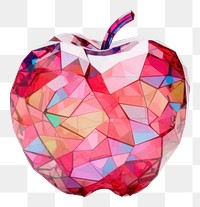 PNG Apple art fruit white background. AI generated Image by rawpixel.