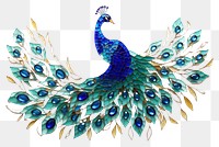 PNG Minimal peacok art pattern animal. AI generated Image by rawpixel.