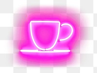 PNG Pastel neon coffee cup light purple illuminated. AI generated Image by rawpixel.