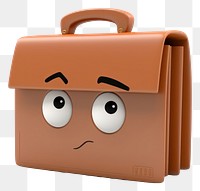 PNG Briefcase face bag white background. AI generated Image by rawpixel.