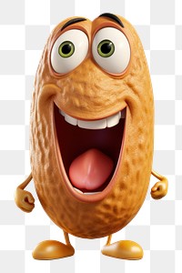 PNG Peanut food white background anthropomorphic. AI generated Image by rawpixel.