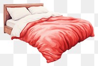 PNG Bed furniture blanket pillow. AI generated Image by rawpixel.