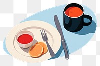 PNG Breakfast illustration fork food. AI generated Image by rawpixel.