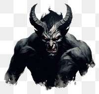 PNG Devil mammal black aggression. AI generated Image by rawpixel.