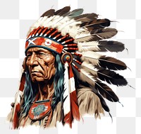 PNG Native American tribe white background headdress. AI generated Image by rawpixel.