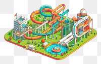 PNG Fun park architecture technology recreation. AI generated Image by rawpixel.
